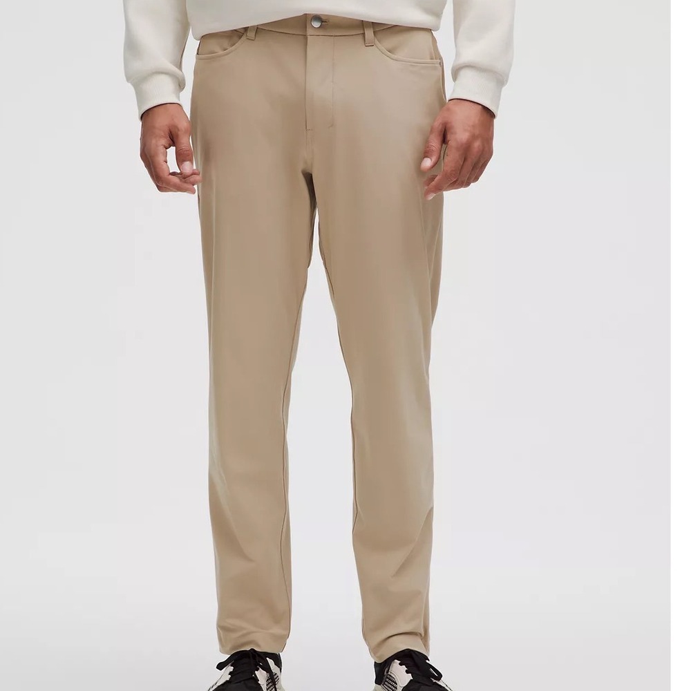 Lululemon ABC Pants Mens 28x31 Classic Fit Warpstream Golf Performance Tan Khaki